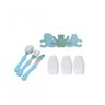 Prato Copo e Talher Infantil Protetor Plastico Azul Jogo Kids - 2