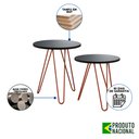 Ver imagem 2 de Mesa de Lateral Duo Lisboa Ferro Cobre Tampo Preto