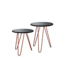 Ver imagem 3 de Mesa de Lateral Duo Lisboa Ferro Cobre Tampo Preto
