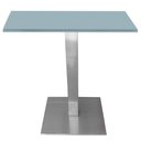 Ver imagem 1 de Mesa Alpha Inox 73,50 Cm (alt) Base Quadrada Tampo Mdp Quadrado 60 Cm (larg) X 2,50 Cm (alt) Cinza
