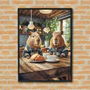 Ver imagem 2 de Quadro Decorativo Capivaras Cozinha - 70x50cm:moldura Branca