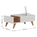 Ver imagem 5 de Mesa de Centro Noronha 1 Gaveta Off White Matte/freijó - Colibri