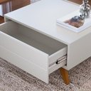 Ver imagem 4 de Mesa de Centro Noronha 1 Gaveta Off White Matte/freijó - Colibri
