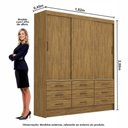 Ver imagem 4 de Guarda-roupa Sevilha 3 Portas 9 Gavetas Carioca Móveis