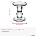 Ver imagem 6 de Castiçal Decorativo de Vidro Transparente 11x8x8cm Porta Vela Mesa Jantar Sala