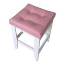 Ver imagem 2 de Banco Estofado Capitonê Rosa Bebê Madeira Reforçada