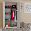 Ver imagem 1 de Armário Roupeiro Organizador com Cabideiro e Prateleiras Internas:branco