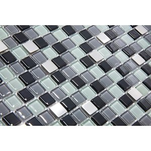 Pastilha de Vidro 30x30 com Pedras Naturais e Metais Cristal Fit