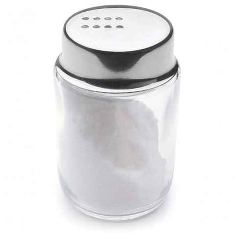 Saleiro Pimenteiro Porta Sal Dispenser Vidro Tampa Inox 100g Mesa Servir Pote Dispenser Temperos