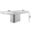 Ver imagem 2 de Conjunto: Mesa de Cozinha Pietá C/ Tampo Madeirado C/ Vidro Canto Curvo 180x90cm e 6 Cadeiras
