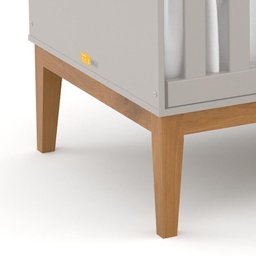 Jogo de Quarto Infantil Unique com Guarda Roupa 3 Portas e Berço Cinza/Eco Wood - Matic Móveis - 7