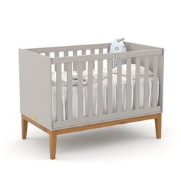 Jogo de Quarto Infantil Unique com Guarda Roupa 3 Portas e Berço Cinza/Eco Wood - Matic Móveis - 5