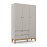 Jogo de Quarto Infantil Unique com Guarda Roupa 3 Portas e Berço Cinza/Eco Wood - Matic Móveis - 2