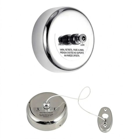Super Varal de Parede Retrátil Aço Inox Lavanderia Banheiro