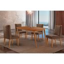 Ver imagem 1 de Conjunto: Mesa de Cozinha Havana C/ Tampo Madeirado Canto Curvo 120x80cm e 4 Cadeiras Dafne Naturale