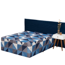 Ver imagem 2 de Lençol Luva Casal Cama Conjugada Colchão e Box Malha Estampada 1 Peça:26 Geométrico Azul