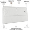 Ver imagem 4 de Cabeceira Cama Box King Estofada 195cm Mali P05 Bouclê Cru - Lyam Decor