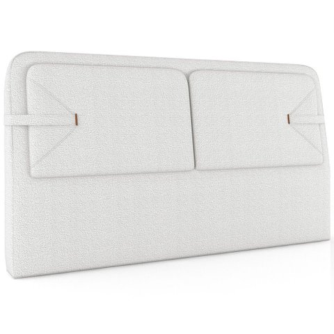 Cabeceira Cama Box King Estofada 195cm Mali P05 Bouclê Cru - Lyam Decor