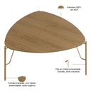 Ver imagem 4 de Kit 02 Mesas de Centro para Sala de Estar Pés Industrial Dourado Alef I03 Louro Luna - Lyam Decor