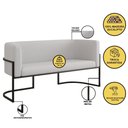 Ver imagem 7 de Kit Sofá 2 Lugares + 2 Poltronas Recepção Veludo Preto Bege