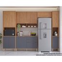 Ver imagem 1 de Cozinha Modulada Completa Divina 5 Peças (2aéreos+1balcão+2paneleiros) Cz004 Freijo/titanium -