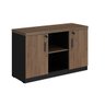 Armário Baixo para Escritório Credenza 1,20 com 2 Portas, Nichos Web40 Preto/Ameixa - 1