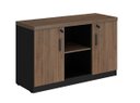 Ver imagem 1 de Armário Baixo para Escritório Credenza 1,20 com 2 Portas, Nichos Web40 Preto/Ameixa