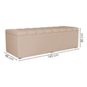 Ver imagem 3 de Cabeceira e Recamier Bau Queen 160 Cm Dalia Suede Bege Artte