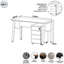 Ver mais imagens de Mesa Escrivaninha F5 Office Retangular 4 Gavetas MDP 120cm Cinza
