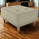 Ver imagem 2 de Puff Decorativa para Sala Piva 62x52 Cm Veludo Light Bege Milani Store