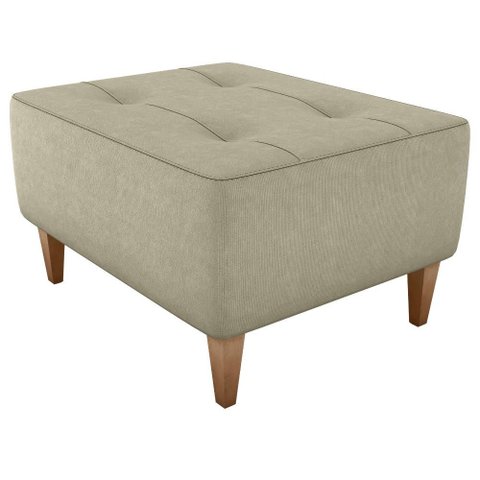 Puff Decorativa para Sala Piva 62x52 Cm Veludo Light Bege Milani Store