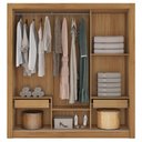Ver imagem 5 de Guarda Roupa 3 Portas E 2 Gavetas Marrom New Glass Caemmun