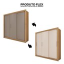 Ver imagem 6 de Guarda Roupa 3 Portas E 2 Gavetas Marrom New Glass Caemmun