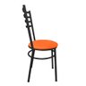 Kit Conjunto 4 Cadeiras para Cozinha Mesa Jantar Bar Lanchonete Restaurante Preta Estofado Laranja - 3