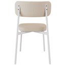 Ver imagem 4 de Kit 02 Cadeiras Estofada para Sala de Jantar Astrid Branco C01 Linho Areia Courino Whisky - Lyam