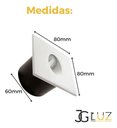 Ver imagem 4 de Kit 12 Embutido Led 3w Balizador Parede Quadrado Bco Quente - Branco - Preto