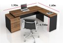Ver imagem 2 de Mesa Pedestal Presidente Web40 1,92x1,60x0,735M Gaveteiro 3 Gavetas + Vidro Fumê 4mm - Nogal Sev