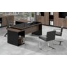Mesa Diretor Web40 com Vidro 1,92x1,60 Tampo 40mm + Gaveteiro (2 Gavetas e 1 Gaveta de Arquivo) Am - 1