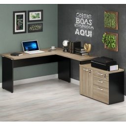 Mesa Escritório em L Web30 1,35M com Armário Baixo de 1 Porta e 3 Gavetas (1 Pasta para Arquivo) - 5