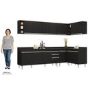 Ver imagem 5 de Armário de Cozinha Modulado de Canto 7 Peças Cp35 Balcão com Tampo Preto - Lumil Lumil Móveis