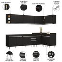 Ver imagem 3 de Armário de Cozinha Modulado de Canto 7 Peças Cp35 Balcão com Tampo Preto - Lumil Lumil Móveis