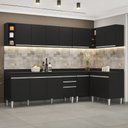 Ver imagem 2 de Armário de Cozinha Modulado de Canto 7 Peças Cp35 Balcão com Tampo Preto - Lumil Lumil Móveis