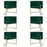 Kit 6 Poltronas Decorativa Sala de Estar Luana Base Gold Suede Verde - Montanaris Decor Md Montanari - 1