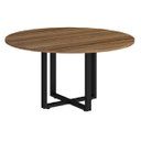 Ver imagem 1 de Mesa Reunião Redonda Web25 1,20 de Diâmetro - Tampo 25mm - Pé Quadro - Nogal/Preto