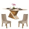 Mesa de Jantar Zoe 8 Cadeiras Amélia Tronco Ripado Creme Dj Móveis - 1