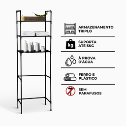 Prateleira Organizador Banheiro 3 Níveis Otimiza Espaço - 7