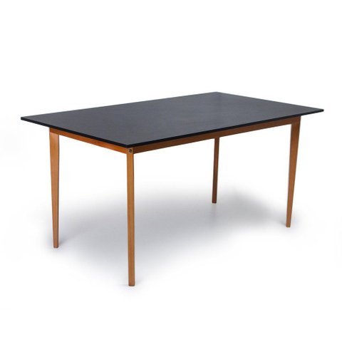 Mesa de Jantar 8 Lugares Retangular 160x90 em Madeira em MDF Liz Preta