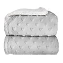 Ver imagem 1 de Cobertor Plush com Sherpa Hearts Cinza Laco com . de Art. de Cama Mesa e Banho