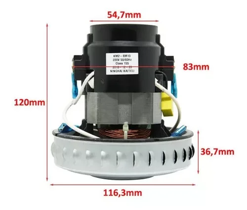 Motor Elétrico 1600w para Aspirador Wap Gtw Inox 20 (220v) Fw005242 - 3