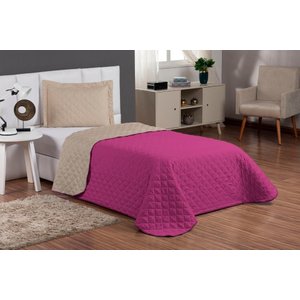 Jogo Conjunto Cobre Leito Solteiro Menina 3 Pç Pink/caqui